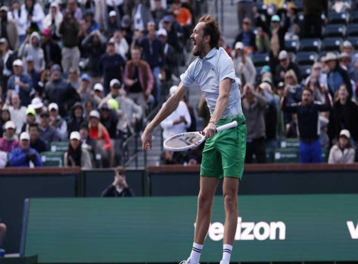 Medvedev trionfa a Indian Wells e celebra come un calciatore dopo il gol