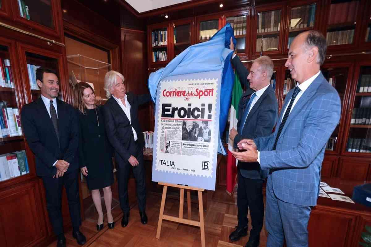 Il francobollo speciale per il centenario del Corriere dello Sport