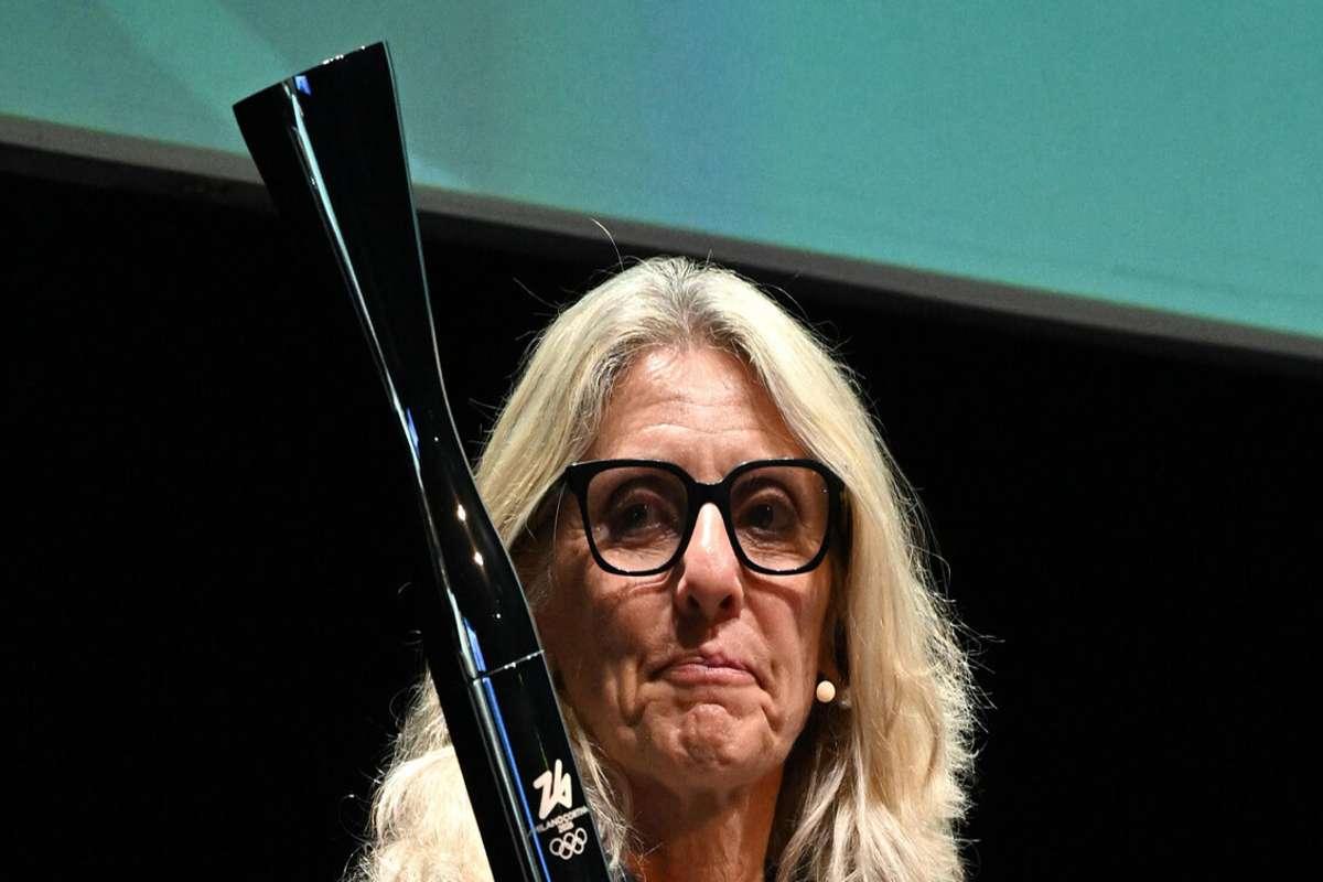 Stefania Belmondo e Gaidatzis accendono la fiaccola di Milano-Cortina