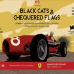 Ascari e il suo legame tra gatti neri e bandiere a scacchi al museo Ferrari di Maranello