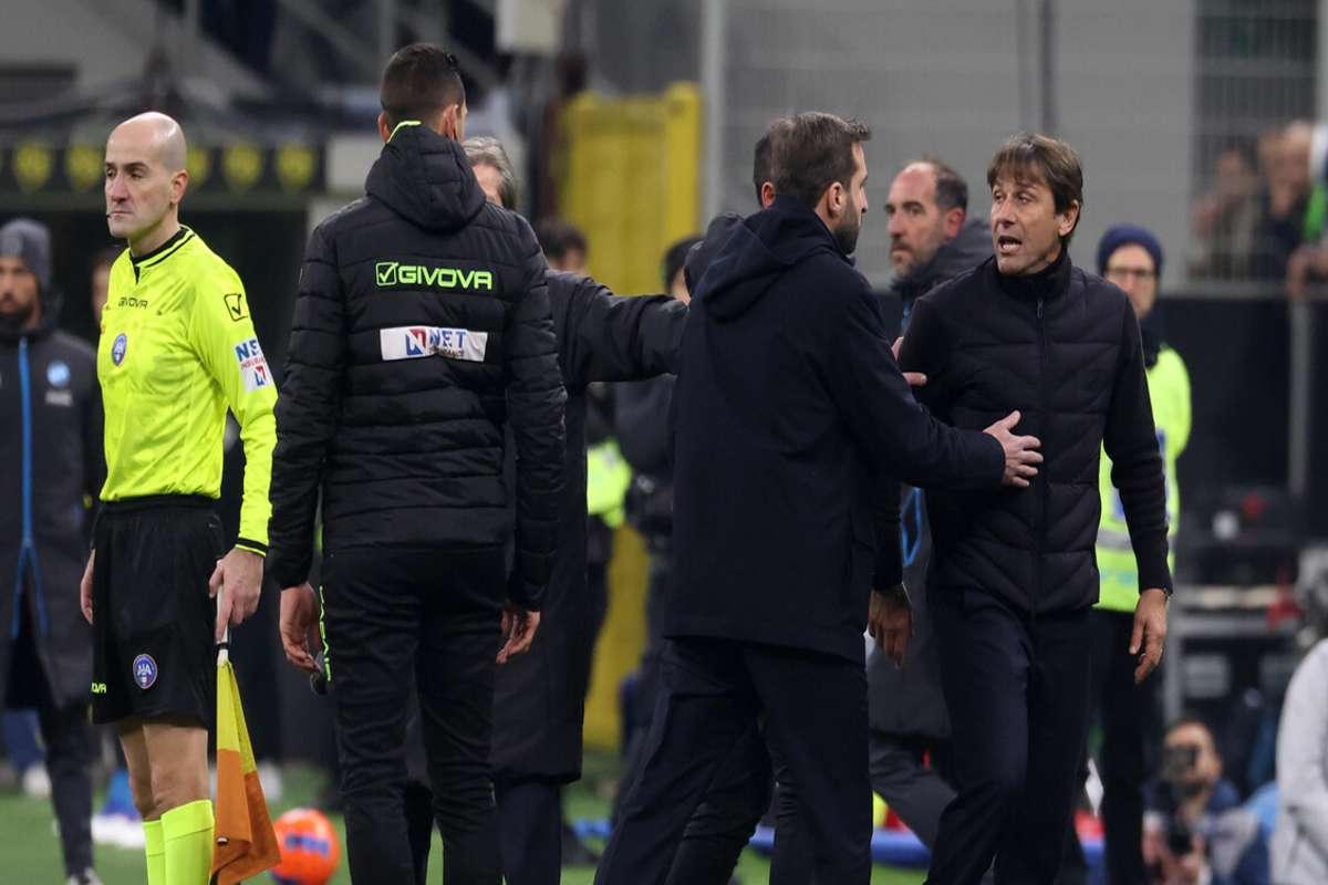 Conte squalificato per due giornate: il caos di Inter-Napoli fa discutere
