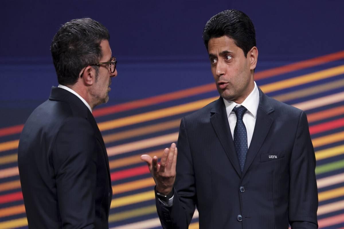 Infantino e Ceferin celebrano l'accordo storico tra Al-Khelaifi e il Real Madrid